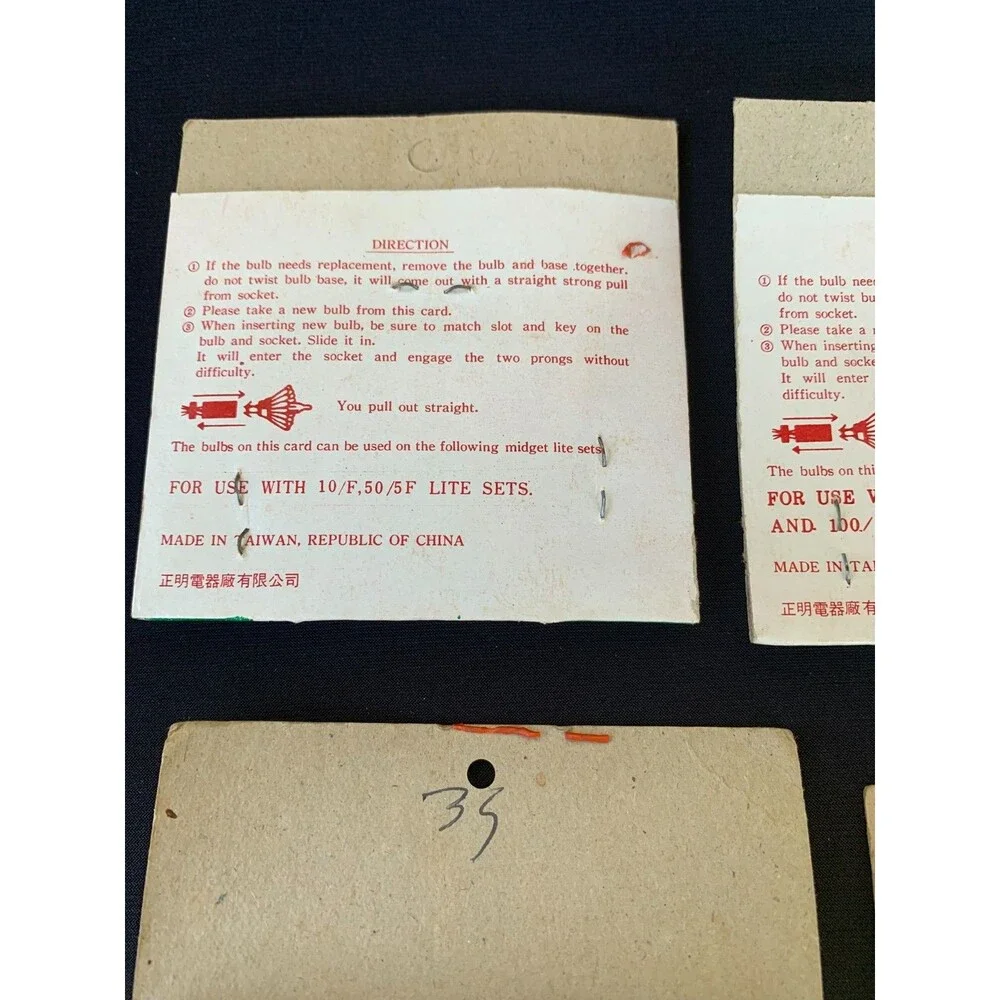 Vintage Push-in Flasher Replacement Bulbs Christmas Mini Lights 4 Packs & Extras